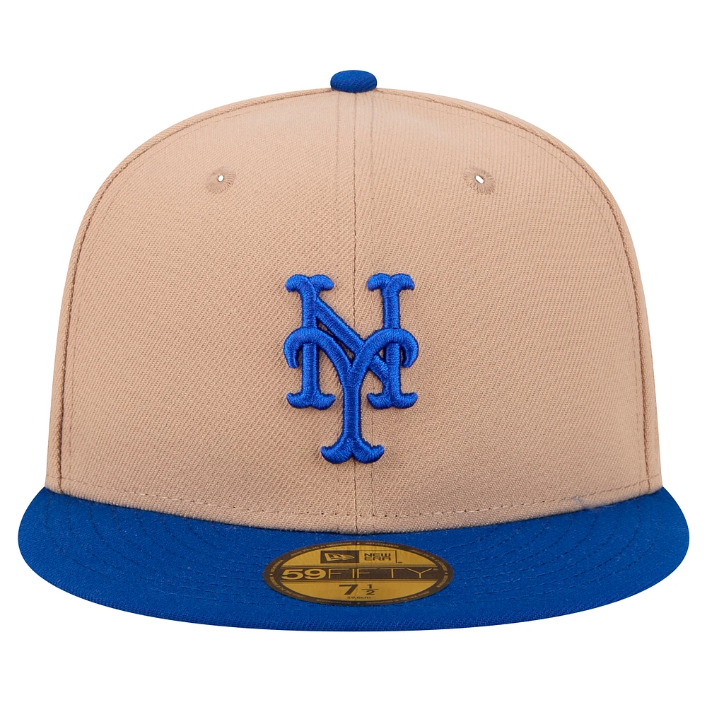 Men's New Era Khaki York Mets 59FIFTY Fitted Hat