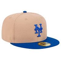 Men's New Era Khaki York Mets 59FIFTY Fitted Hat