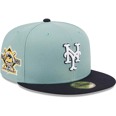 Casquette ajustée New Era York Mets Beach Kiss 59FIFTY bleu clair/bleu marine pour homme