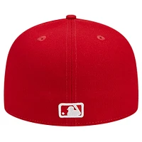 Men's New Era Red York Mets Logo 59FIFTY Fitted Hat