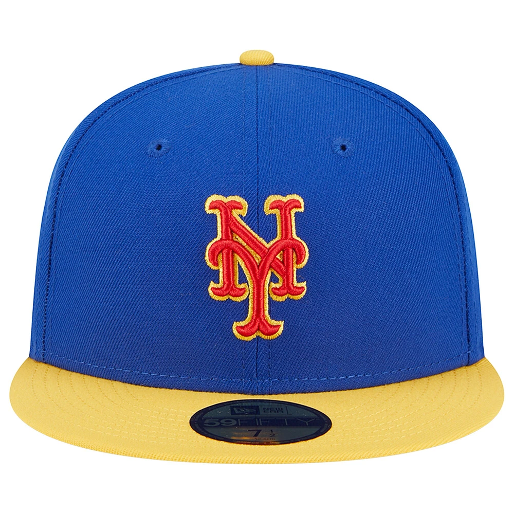 Casquette ajustée 59FIFTY New York Mets Empire pour homme, bleu roi/jaune Era