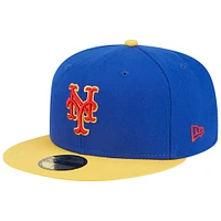 Casquette ajustée 59FIFTY New York Mets Empire pour homme, bleu roi/jaune Era