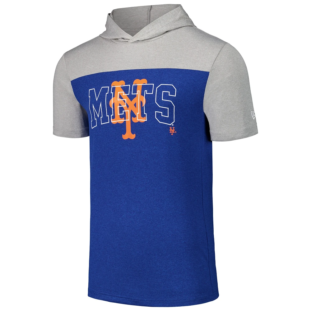 T-shirt à capuche brossé actif New Era Royal York Mets pour hommes
