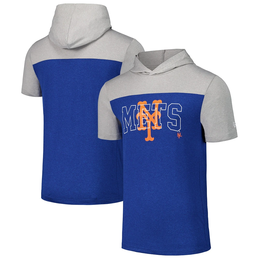 T-shirt à capuche brossé actif New Era Royal York Mets pour hommes