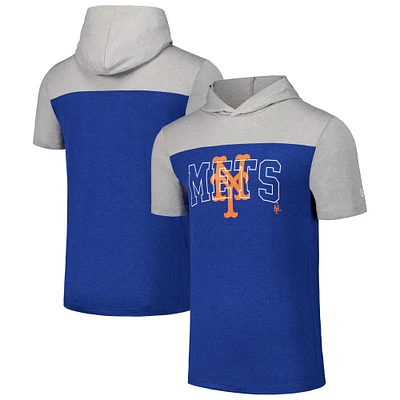 T-shirt à capuche brossé actif New Era Royal York Mets pour hommes