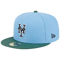 Casquette ajustée 59FIFTY New York Mets 1986 World Series Era bleu ciel/coriandre pour homme