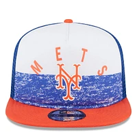Men's New Era White/Orange New York Mets Team Foam Front A-Frame Trucker 9FIFTY Snapback Hat