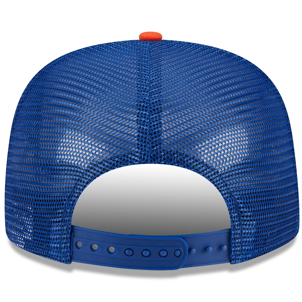 Men's New Era White/Orange New York Mets Team Foam Front A-Frame Trucker 9FIFTY Snapback Hat