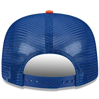 Men's New Era White/Orange New York Mets Team Foam Front A-Frame Trucker 9FIFTY Snapback Hat