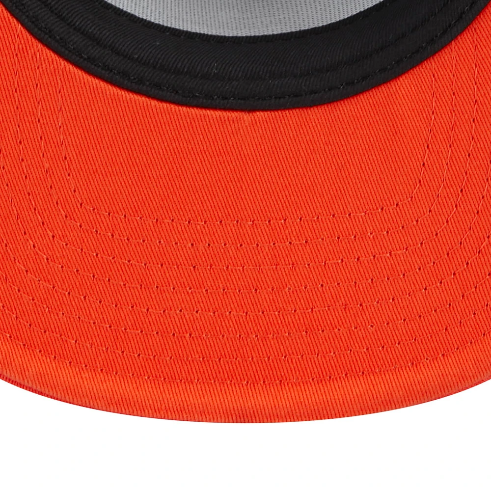 Men's New Era White/Orange New York Mets Team Foam Front A-Frame Trucker 9FIFTY Snapback Hat