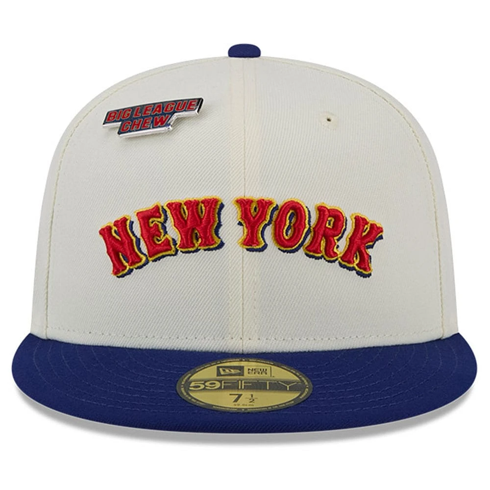 Men's New Era White York Mets Big League Chew Original 59FIFTY Fitted Hat