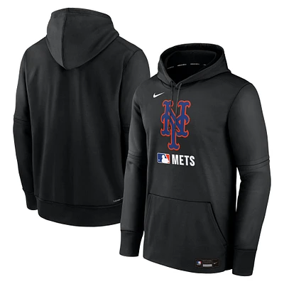 Men's Nike Black New York Mets Authentic Collection Performance Pullover Hoodie