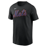 Men's Nike Francisco Alvarez Black New York Mets Fuse Name & Number T-Shirt