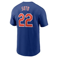 Men's Nike Juan Soto Royal New York Mets Fuse Name & Number T-Shirt
