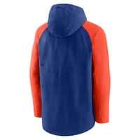 Men's Nike Royal/Orange New York Mets Authentic Collection Performance Raglan Full-Zip Hoodie
