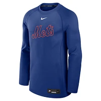 Men's Nike Royal New York Mets Authentic Collection Game Time Raglan Performance Long Sleeve T-Shirt