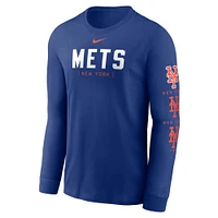Men's Nike Royal New York Mets Wordmark Logo Long Sleeve T-Shirt
