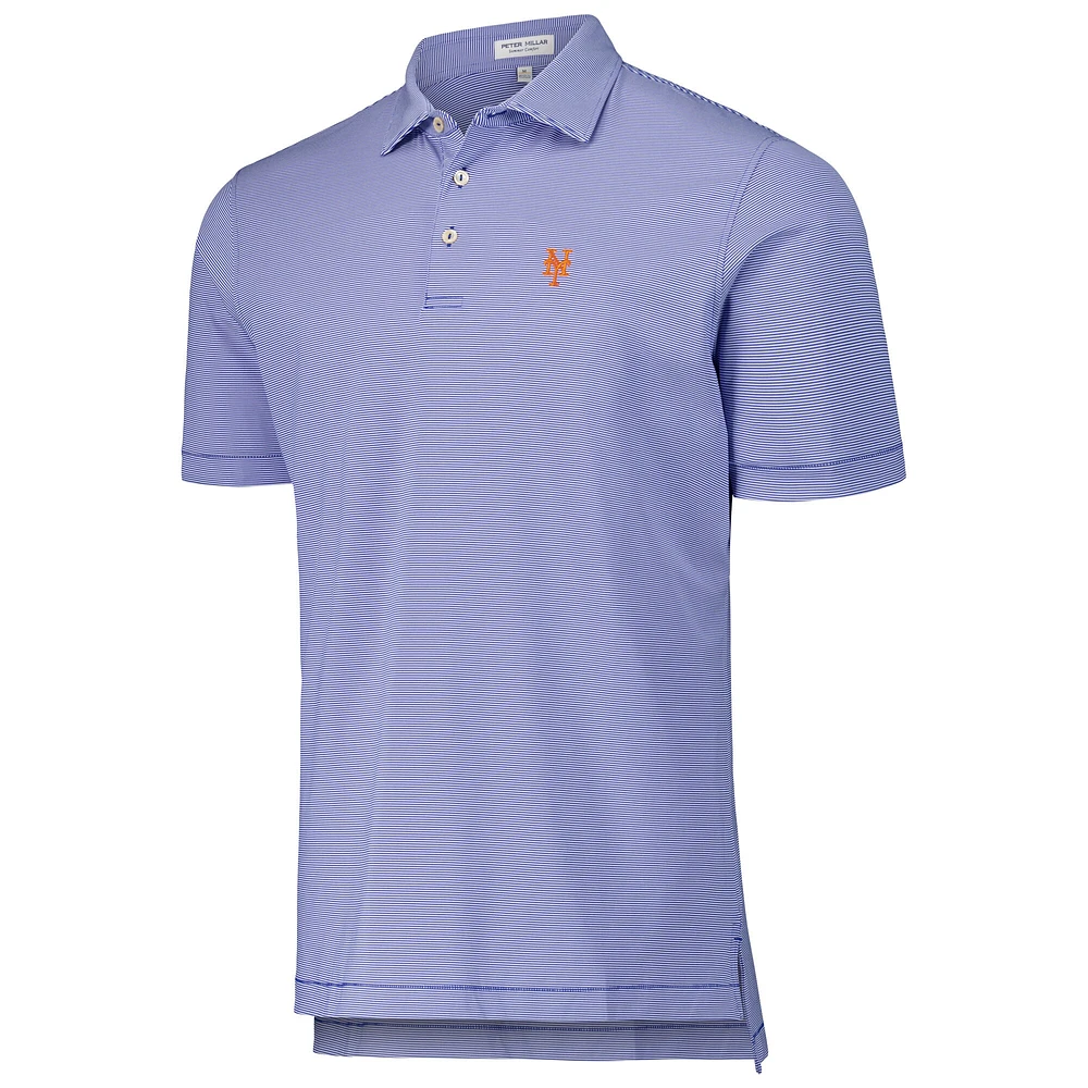 Men's Peter Millar Royal New York Mets Jubilee Stripe Stretch Jersey Polo