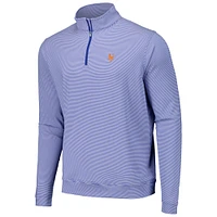 Men's Peter Millar Royal New York Mets Perth Sugar Stripe Performance Quarter-Zip Top