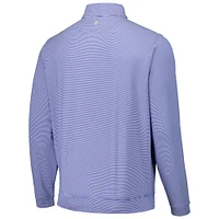 Men's Peter Millar Royal New York Mets Perth Sugar Stripe Performance Quarter-Zip Top