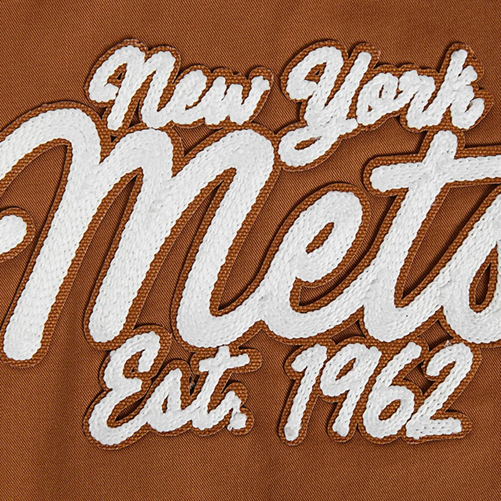 Men's Pro Standard Brown New York Mets Paint The City Twill Full-Zip Jacket
