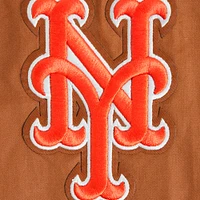 Men's Pro Standard Brown New York Mets Paint The City Twill Full-Zip Jacket