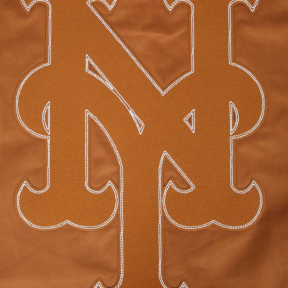 Men's Pro Standard Brown New York Mets Paint The City Twill Full-Zip Jacket