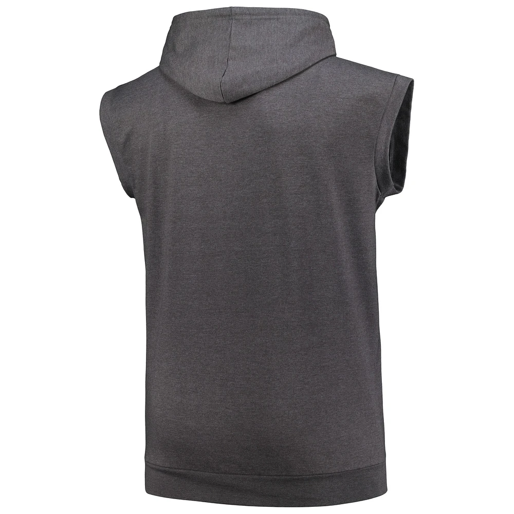 Men's Profile Heather Charcoal New York Mets Big & Tall Muscle Sleeveless Pullover Hoodie