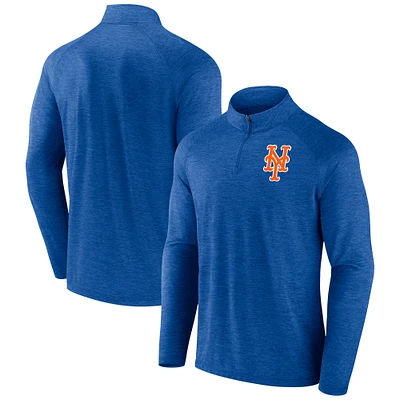 Men's Profile Royal New York Mets Big & Tall Raglan Quarter-Zip Top