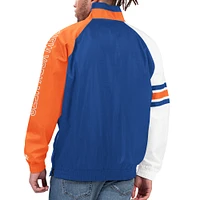 Men's Starter Royal/Orange New York Mets Elite Raglan Half-Zip Jacket