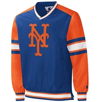 Coupe-vent Starter Royal New York Mets Yardline à encolure en V pour homme