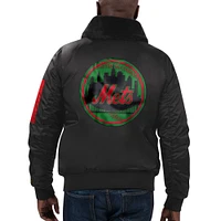Men's Starter x Ty Mopkins Black New York Mets History Month Satin Full-Zip Jacket