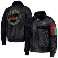 Men's Starter x Ty Mopkins Black New York Mets History Month Satin Full-Zip Jacket