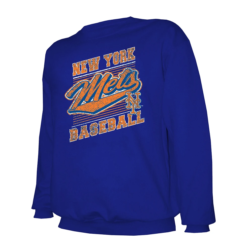 Men's Stitches Royal New York Mets Lightweight Crew Sweatshirt