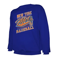 Men's Stitches Royal New York Mets Lightweight Crew Sweatshirt