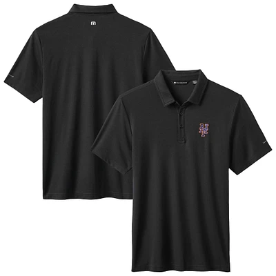 Polo noir TravisMathew pour homme, motif éliminatoire des Mets de New York