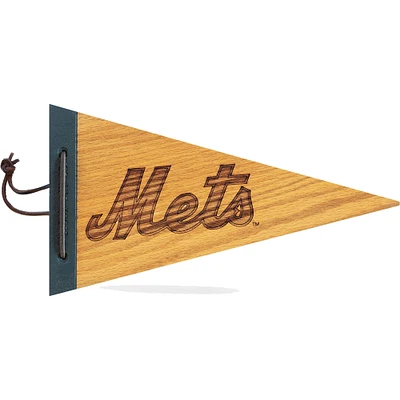 Fanion en bois 7 po x 12 po Mets de New York