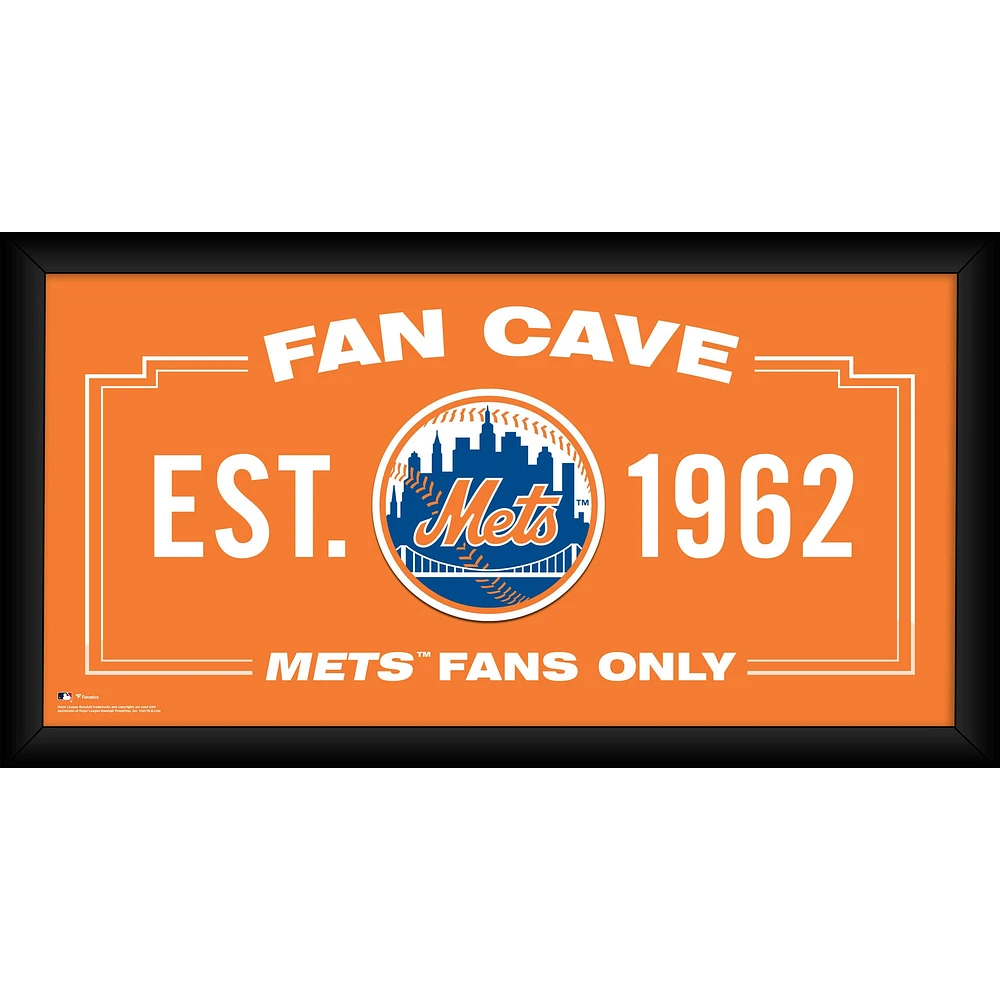 New York Mets Framed 10" x 20" Fan Cave Collage