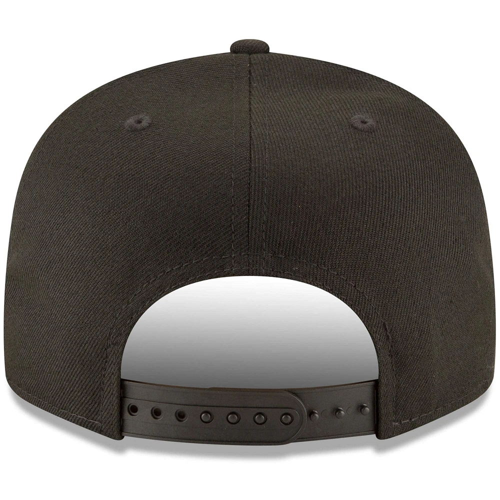 New York Mets New Era Black on Black 9FIFTY Team Snapback Adjustable Hat - Black
