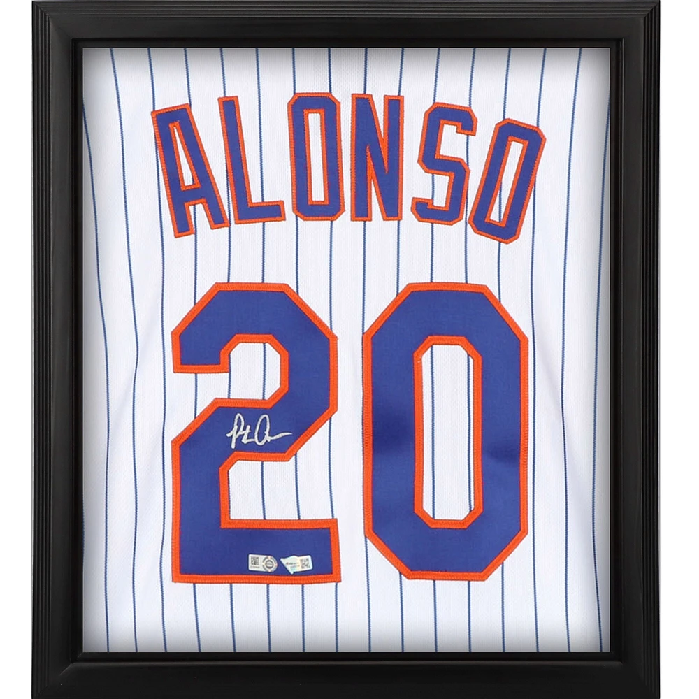 Pete Alonso New York Mets Autographed Framed White Nike Authentic Jersey Shadowbox