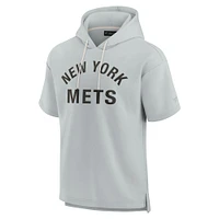 Unisex Fanatics Gray New York Mets Elements Super Soft Fleece Short Sleeve Pullover Hoodie