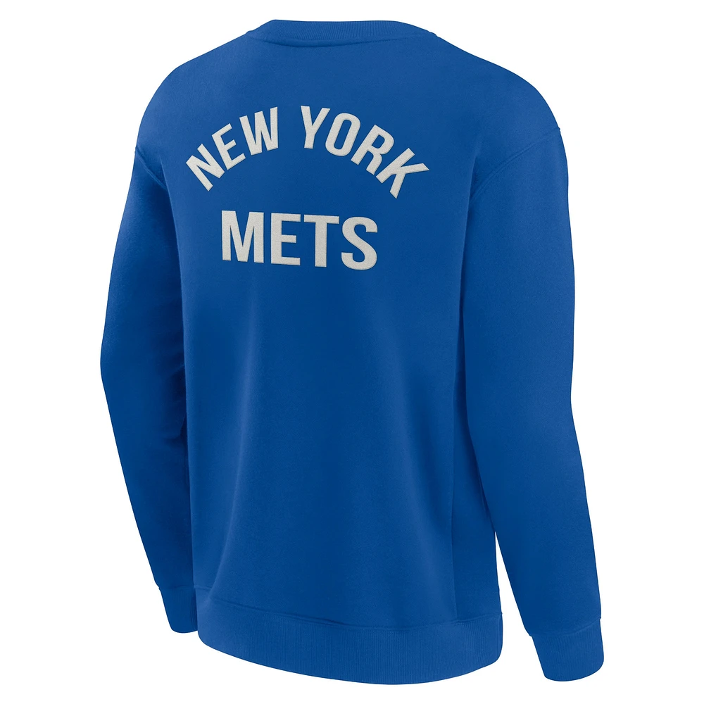Unisex Fanatics Royal New York Mets Super Soft Pullover Crew Sweatshirt
