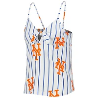 Women's Concepts Sport White New York Mets Reel Allover Print Tank Top & Shorts Sleep Set