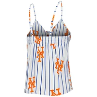 Women's Concepts Sport White New York Mets Reel Allover Print Tank Top & Shorts Sleep Set