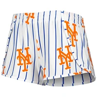 Women's Concepts Sport White New York Mets Reel Allover Print Tank Top & Shorts Sleep Set