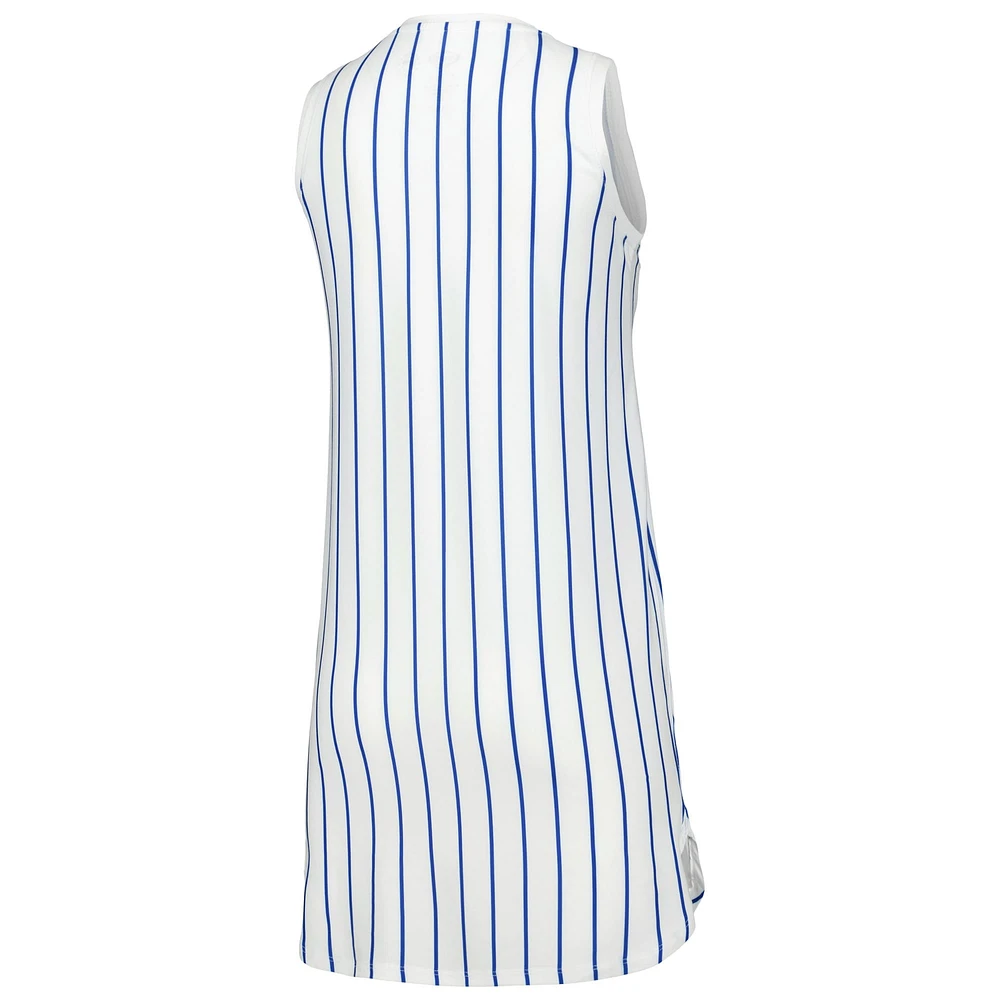 Chemise de nuit sans manches en tricot à fines rayures Concepts Sport pour femme, blanc, New York Mets Reel