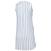 Women's Concepts Sport White New York Mets Reel Pinstripe Knit Sleeveless Nightshirt