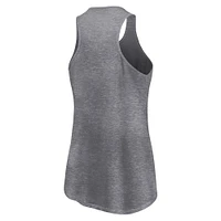 Débardeur à col rond et dos nageur Fanatics pour femmes, gris chiné, New York Mets Simplicity Swing
