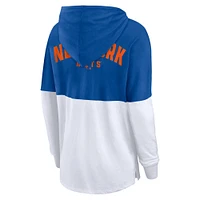 Women's Fanatics Royal/White New York Mets Backup Option Pullover Hoodie