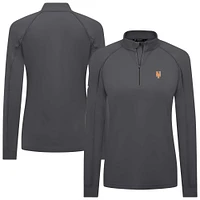 Women's Levelwear Charcoal New York Mets Kinetic Insignia 2.0 Raglan Quarter-Zip Top
